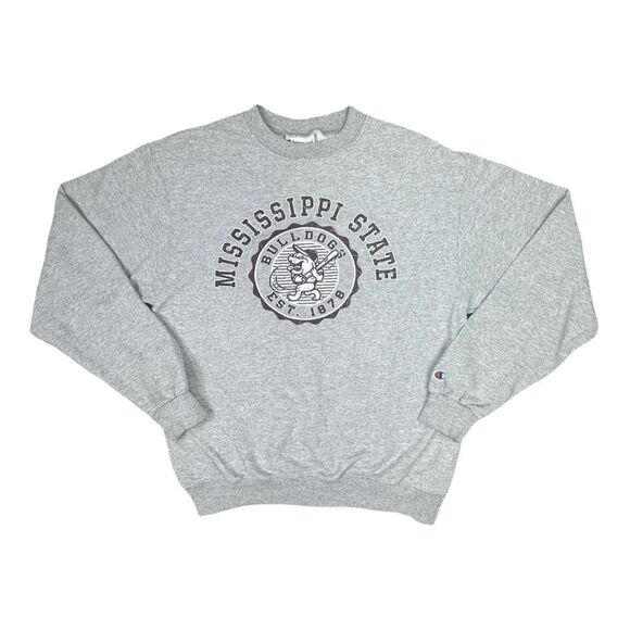 Vintage Champion Mississippi State University Crew Neck Sweatshirt - Sz Medium - Picture 1 of 7